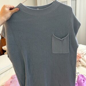 Blue Knit Women's Top